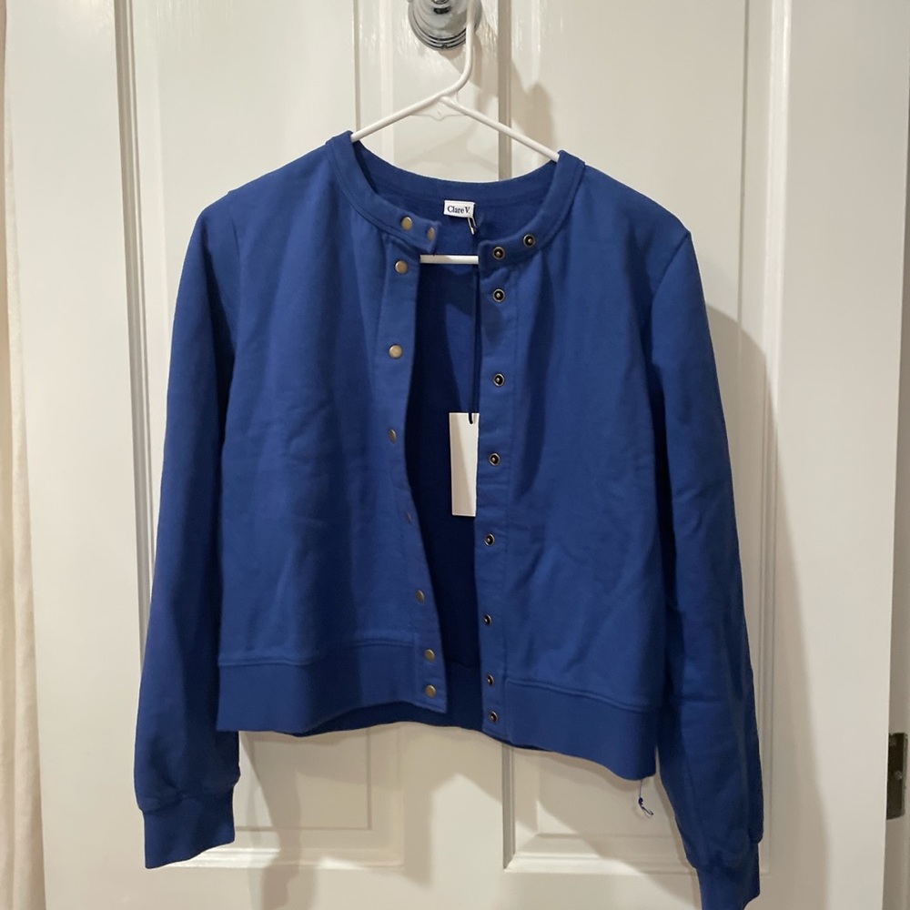 Clare V. Le Snap Cardigan blue